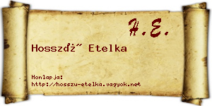 Hosszú Etelka névjegykártya